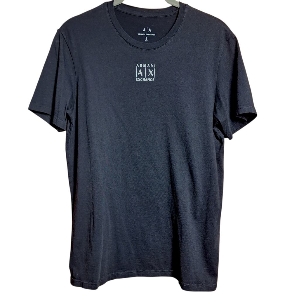 Armani Exchange Pima Cotton logo spellout essential graphic print tee size small